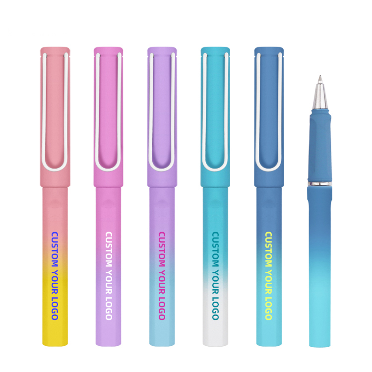 Customized High-Capacity Gel Ink Pen 0.5mm Tip Black Non-Erasable BKS Brand New Gradient Promotional Plastic Business Medical
