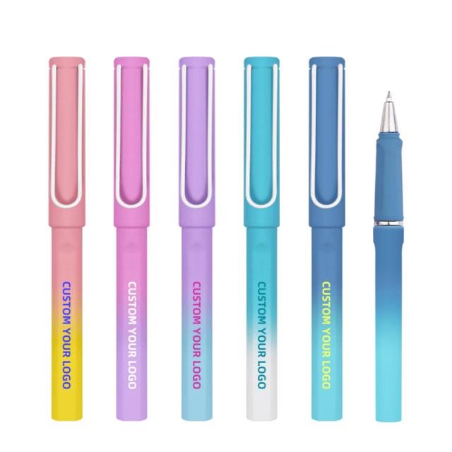 Customized High-Capacity Gel Ink Pen 0.5mm Tip Black Non-Erasable BKS Brand New Gradient Promotional Plastic Business Medical