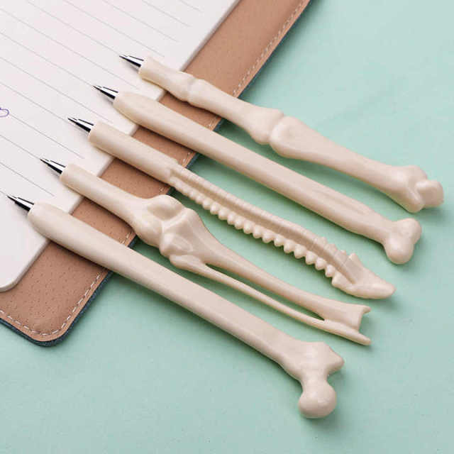Promotional Customizable Logo Novelty Creative Medical Doctor Bone Shape Plastic Ballpoint Pen 1.0mm Ball Pens Gift for School