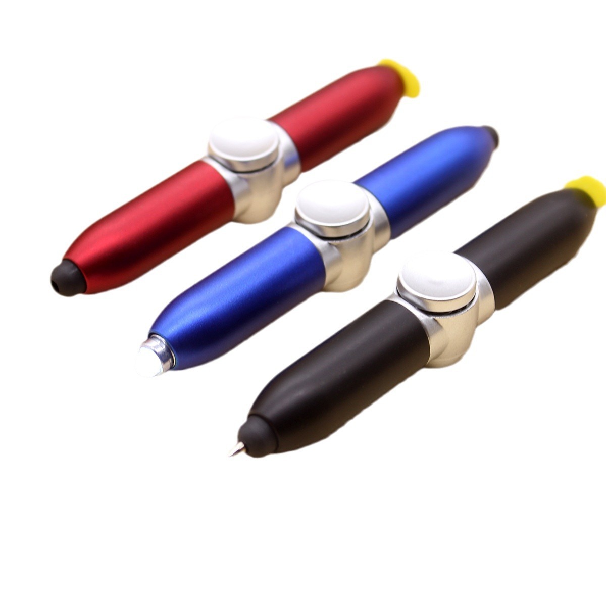 1.0MM Ballpoint Pen LED Lamp Creative Stress Relief Finger Top Spinner Pen Enterprise Customized LOGO Festival Gifts