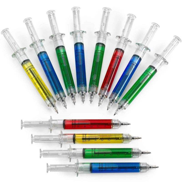 Promotional Gifts Customized logo Hospital Doctor Nurse Pens Medical Injection Pens Novelty Plastic Syringe Ballpoint Pens