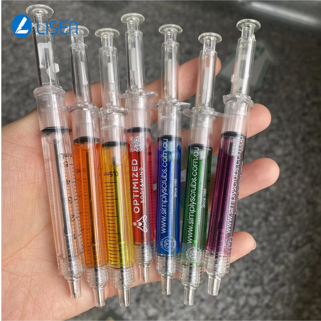 Promotional Gifts Customized logo Hospital Doctor Nurse Pens Medical Injection Pens Novelty Plastic Syringe Ballpoint Pens