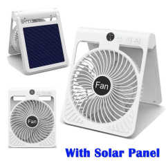 Solar Camping Fan Rechargeable 2A Fast Charge Foldable Brushless Motor Portable Outdoor Fan 2026 Trending