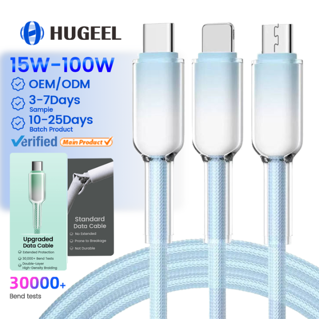 2026 TikTok Trending 3 in 1 Type C Cable with PD Fast Charging Travel Charger Kit for Xiaomi Huawei Phone Tablet Data Cables