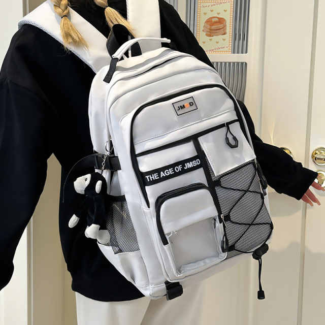 2026 New Korean Trend Large-Capacity Waterproof Fashion Zipper Closure for Students All Kinds Light Commuting School Backpack
