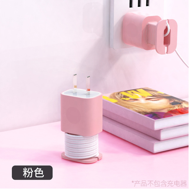 Charger case for Apple 20W/18W USB-C Fast Charging Charger Silicone Travel Protective Case with Data Cable Winder and Organizer