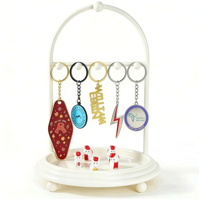 2026 New Hollow-out Alloy Metal Keychain UV Printing Fashion Trend Lightweight Waterproof Bag Charm Unisex
