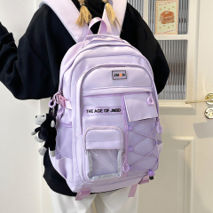 2026 New Korean Trend Large-Capacity Waterproof Fashion Zipper Closure for Students All Kinds Light Commuting School Backpack