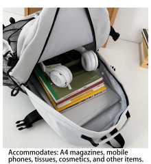 2026 New Korean Trend Large-Capacity Waterproof Fashion Zipper Closure for Students All Kinds Light Commuting School Backpack