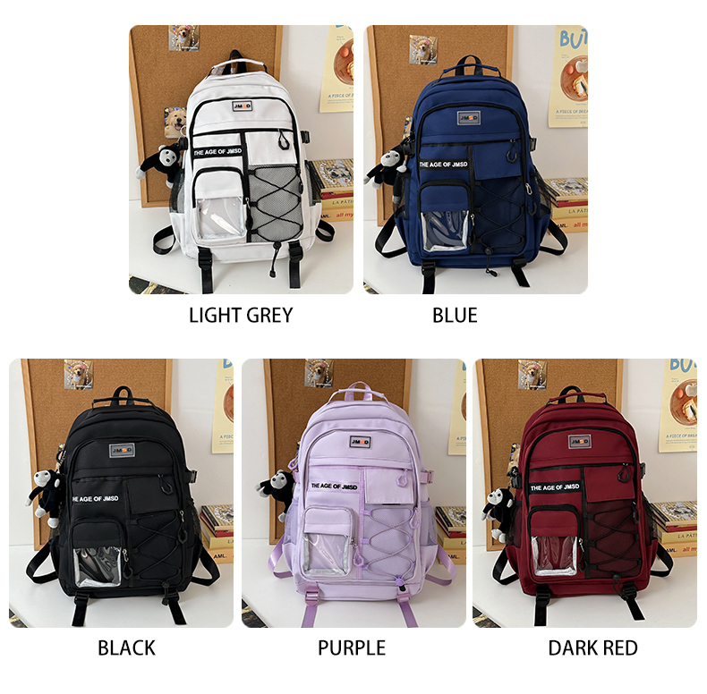2026 New Korean Trend Large-Capacity Waterproof Fashion Zipper Closure for Students All Kinds Light Commuting School Backpack