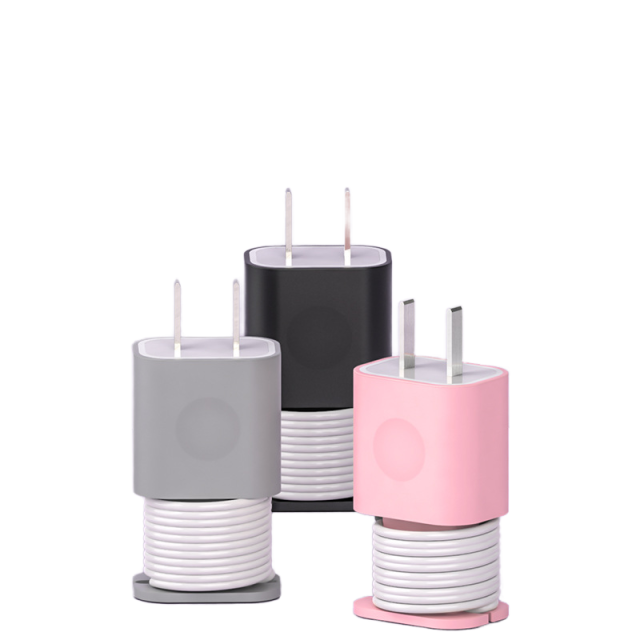 Charger case for Apple 20W/18W USB-C Fast Charging Charger Silicone Travel Protective Case with Data Cable Winder and Organizer
