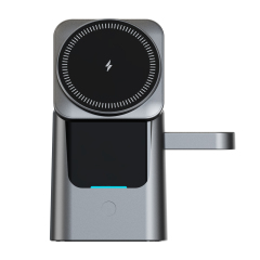 2026 3 in 1 Wireless Charger Station 15w 3 in 1 Foldable Cube Rotating Wireless Charger Magnetic Charging Holder for iPhone