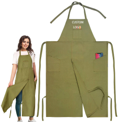 Everyday Use Comfortable Canvas Bib Potstery Studio Work Apron Washable Canvas Split Leg Sleeveless Reusable