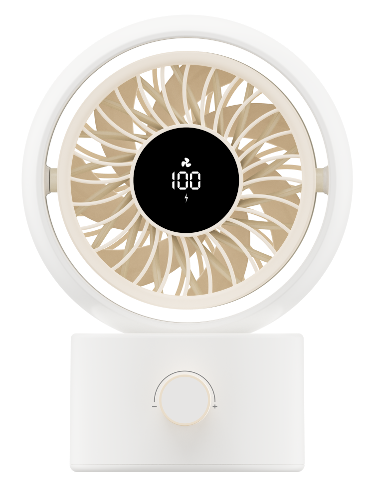 2026 New Mini USB Desk Fan Quiet Rechargeable Cooling Fan with Digital Display for Office Home