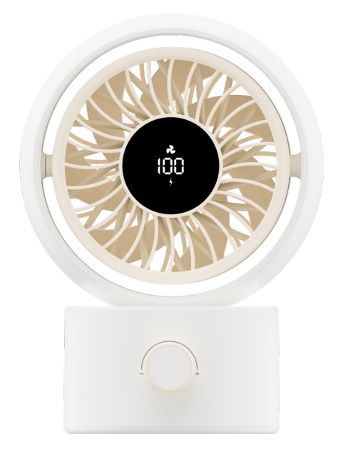 2026 New Mini USB Desk Fan Quiet Rechargeable Cooling Fan with Digital Display for Office Home