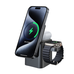 2026 3 in 1 Wireless Charger Station 15w 3 in 1 Foldable Cube Rotating Wireless Charger Magnetic Charging Holder for iPhone