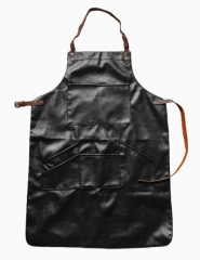 Hot Sale Fashion Customized logo Men's High Quality PU Water Proof Double Layer Apron New Work Apron with Leather Belt
