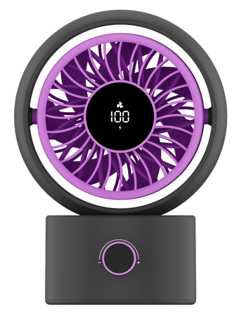 2026 New Mini USB Desk Fan Quiet Rechargeable Cooling Fan with Digital Display for Office Home