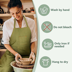 Everyday Use Comfortable Canvas Bib Potstery Studio Work Apron Washable Canvas Split Leg Sleeveless Reusable