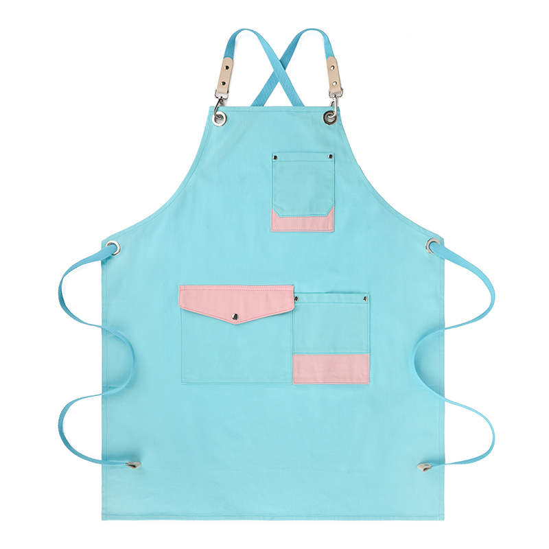 Japanese Style Pink Cotton Apron for Nail Art Beauty Salon Baking Tea Shop Custom Logo Work Clothes for Internet Red Design Home