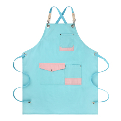 Japanese Style Pink Cotton Apron for Nail Art Beauty Salon Baking Tea Shop Custom Logo Work Clothes for Internet Red Design Home