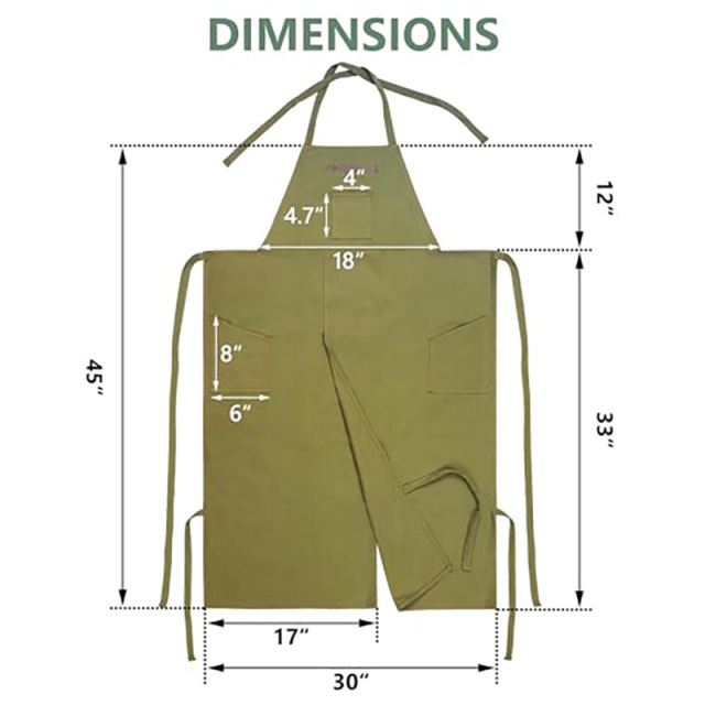 Everyday Use Comfortable Canvas Bib Potstery Studio Work Apron Washable Canvas Split Leg Sleeveless Reusable