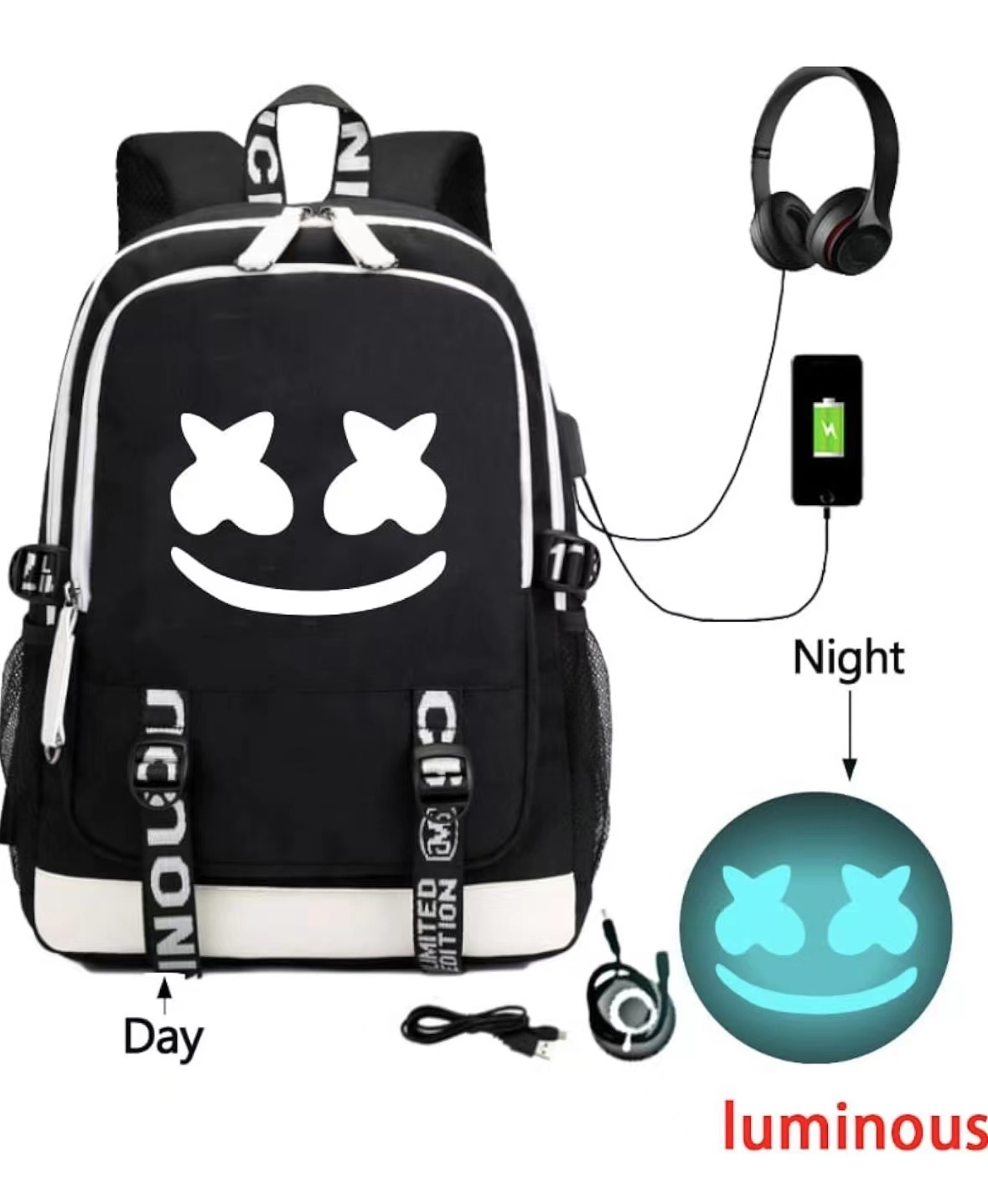 B8025 Cheap School Backpacks Spray Ground Anti-theft Water Proof Usb Charging Port School Bag Backpack with Led