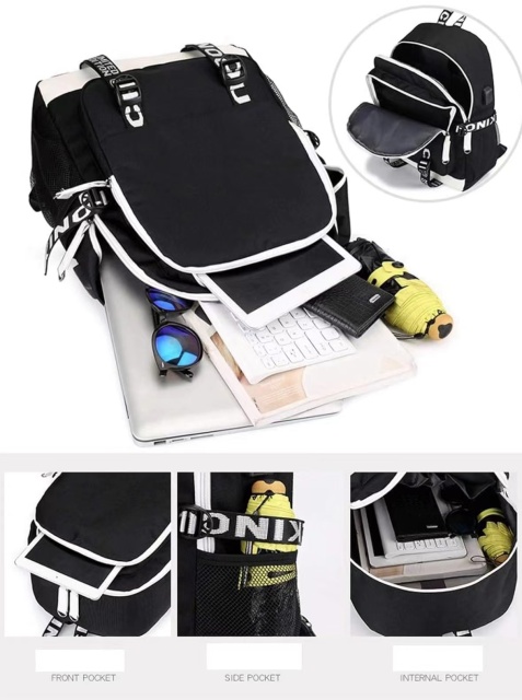 B8025 Cheap School Backpacks Spray Ground Anti-theft Water Proof Usb Charging Port School Bag Backpack with Led