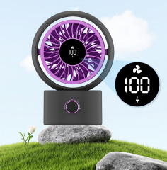 2026 New Mini USB Desk Fan Quiet Rechargeable Cooling Fan with Digital Display for Office Home