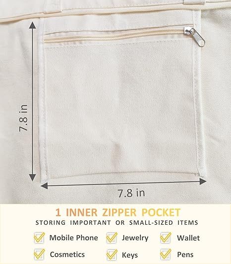 Large Capacity Canvas Tote Bag with Internal Pocket Thick 24oz Canvas Material for Heavy Duty Use Canvas Bag