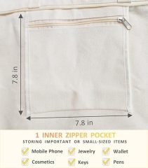 Large Capacity Canvas Tote Bag with Internal Pocket Thick 24oz Canvas Material for Heavy Duty Use Canvas Bag