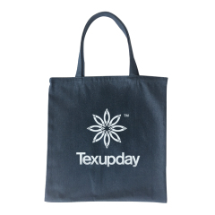 Promotional Custom Logo Fashion Reusable Foldable Washable Denim Shopping Tote Bag