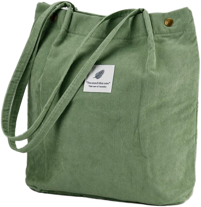 Women Tote Bags Grocery Shoulder Bag  with Inner Pocket for Work Beach Travel Shopping Shopper Corduroy Bag