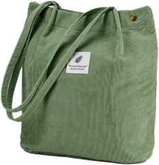 Women Tote Bags Grocery Shoulder Bag  with Inner Pocket for Work Beach Travel Shopping Shopper Corduroy Bag