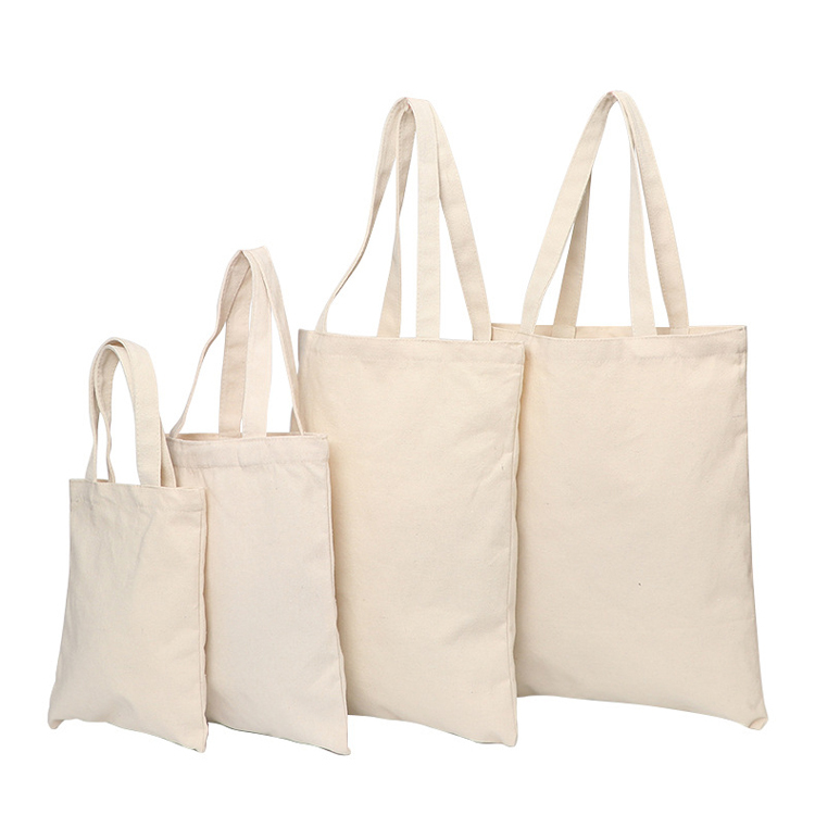 Wholesale Custom Print Logo Cheap Reusable Shopping Bags Plain White Blank Cotton Canvas Tote Bag With Customized