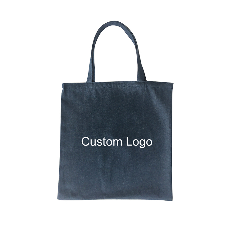Promotional Custom Logo Fashion Reusable Foldable Washable Denim Shopping Tote Bag