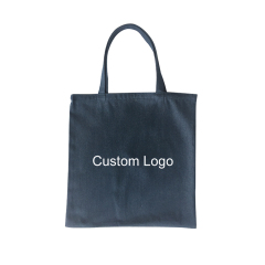 Promotional Custom Logo Fashion Reusable Foldable Washable Denim Shopping Tote Bag