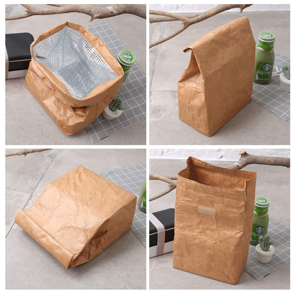 WLX88242 Tyvek Insulated Foldable Lunch Bag with Open Closure Soft Cooler Bag