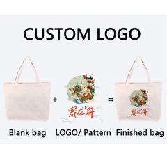 Promotional Personalized Blank Plain Cotton Canvas Bags Reusable Shopping Cotton Tote Bags With Custom Printed Logo