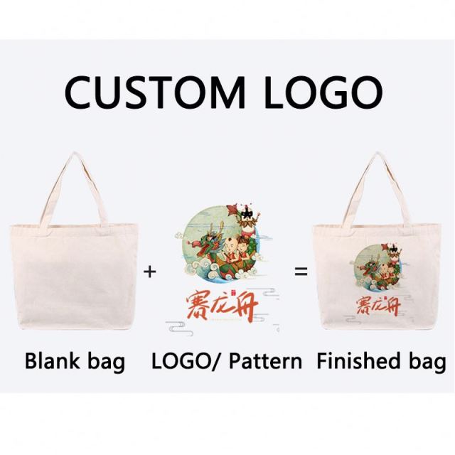 Promotional Personalized Blank Plain Cotton Canvas Bags Reusable Shopping Cotton Tote Bags With Custom Printed Logo