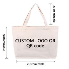 Promotional Personalized Blank Plain Cotton Canvas Bags Reusable Shopping Cotton Tote Bags With Custom Printed Logo