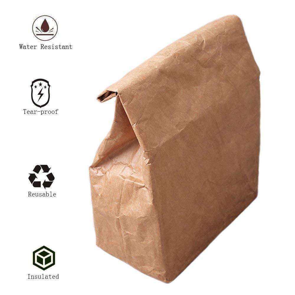 WLX88242 Tyvek Insulated Foldable Lunch Bag with Open Closure Soft Cooler Bag