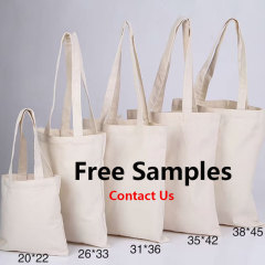 Wholesale Custom Print Logo Cheap Reusable Shopping Bags Plain White Blank Cotton Canvas Tote Bag With Customized