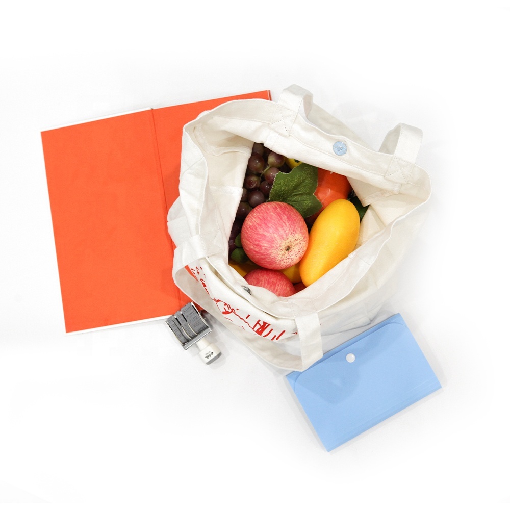 Texupday Promotion Foldable Reusable Eco Cotton Canvas Shopping Tote Bag With Custom Logo