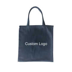 Promotional Custom Logo Fashion Reusable Foldable Washable Denim Shopping Tote Bag