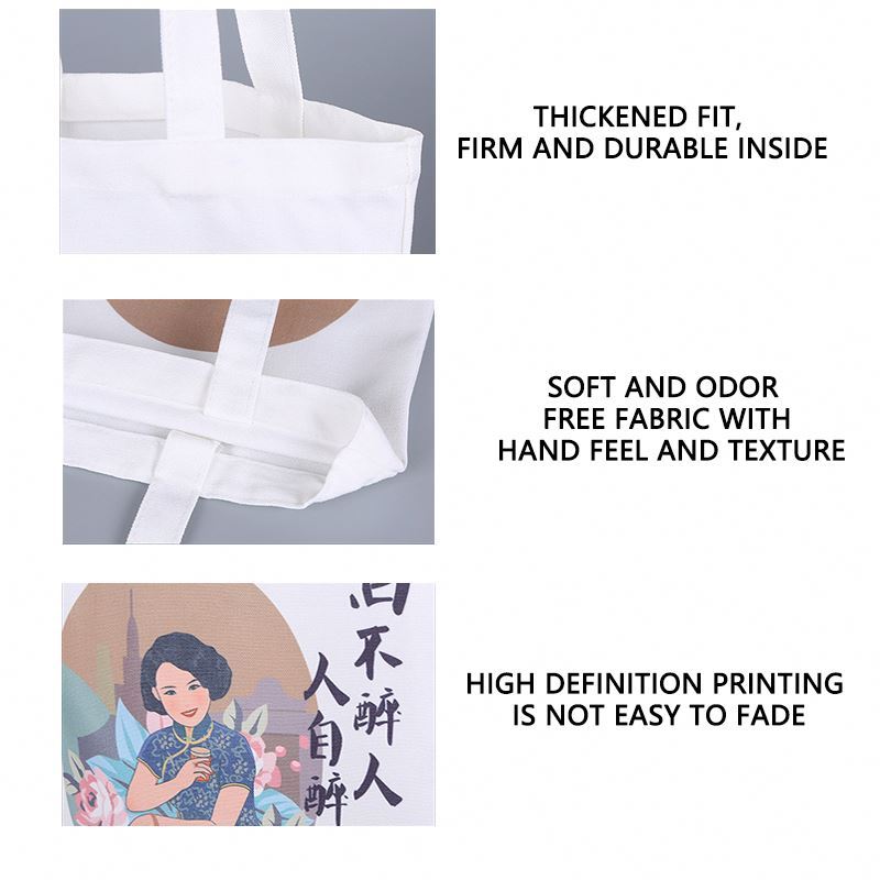 Promotional Personalized Blank Plain Cotton Canvas Bags Reusable Shopping Cotton Tote Bags With Custom Printed Logo