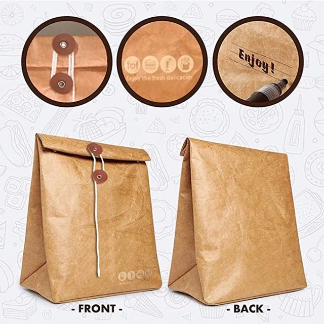 2023 Eco Friendly Custom Waterproof Tyvek Lunch Cooler Bag Foldable Insulated Tyvek Paper Lunch Bag