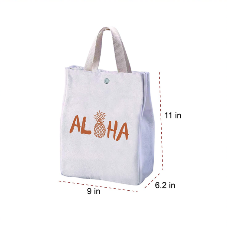High Quality Custom logo Recyclable Cotton Picnic Insulated Lunch Cooler Bag
