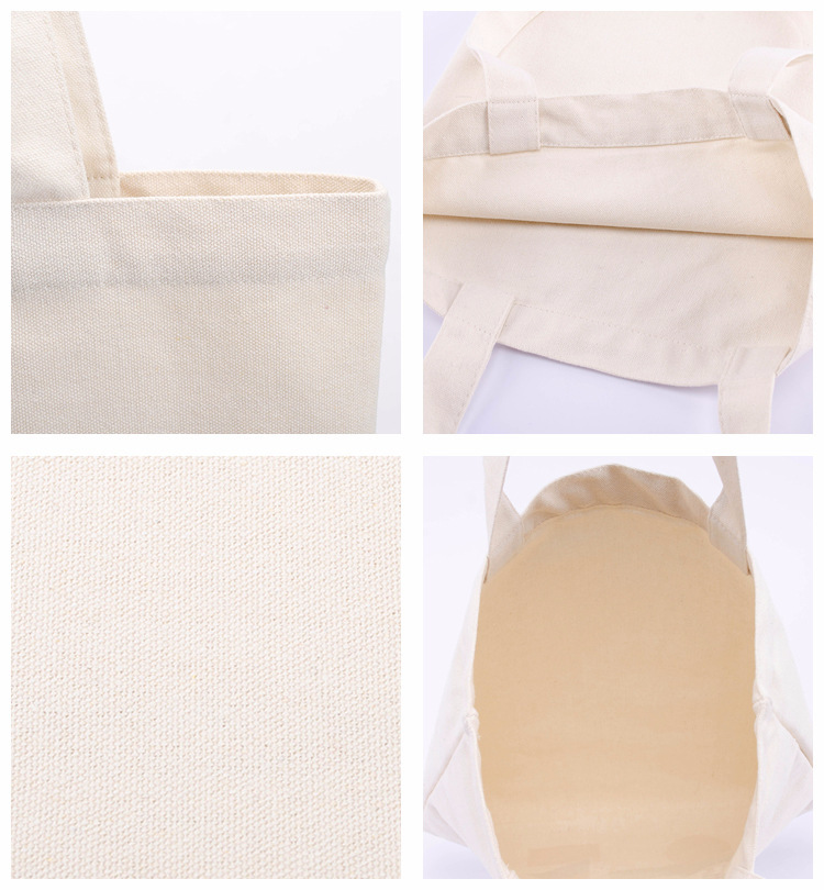 Wholesale Custom Print Logo Cheap Reusable Shopping Bags Plain White Blank Cotton Canvas Tote Bag With Customized