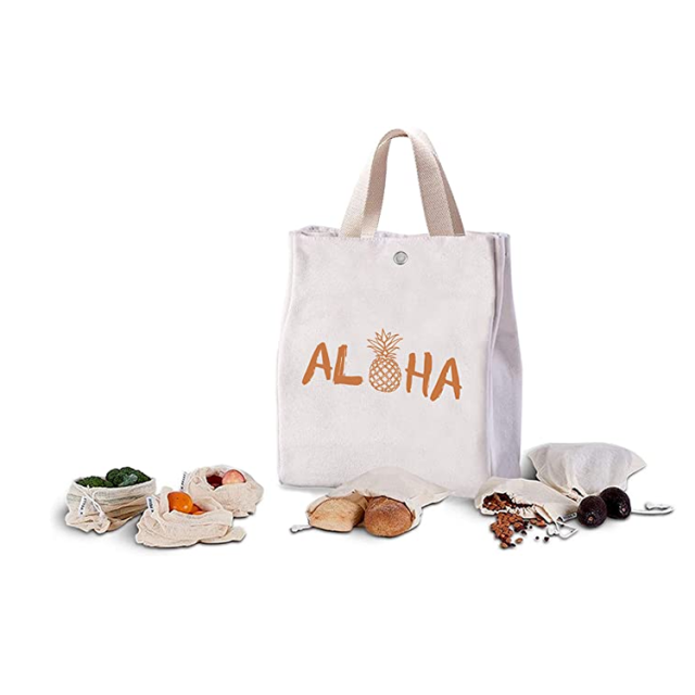 High Quality Custom logo Recyclable Cotton Picnic Insulated Lunch Cooler Bag